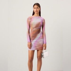 AFRM Pink and Orange Long Sleeve Dress